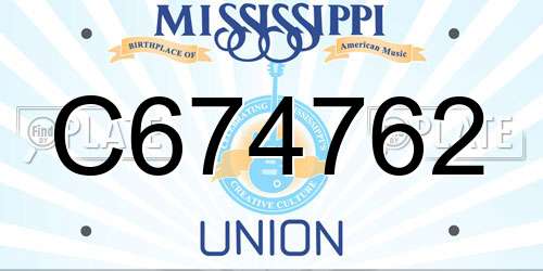 C674762 Mississippi License Plate