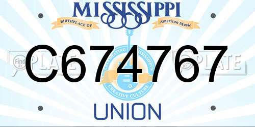 C674767 Mississippi License Plate