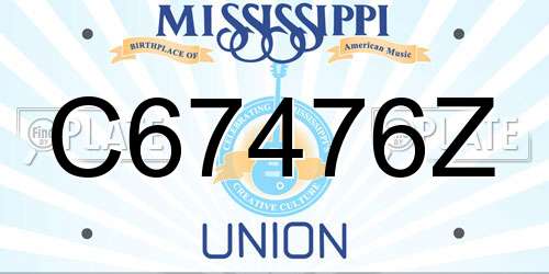 C67476Z Mississippi License Plate