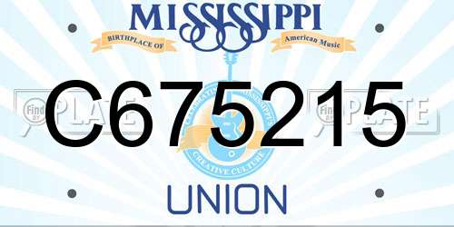 C675215 Mississippi License Plate