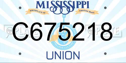 C675218 Mississippi License Plate