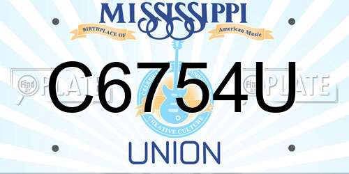 C6754U Mississippi License Plate