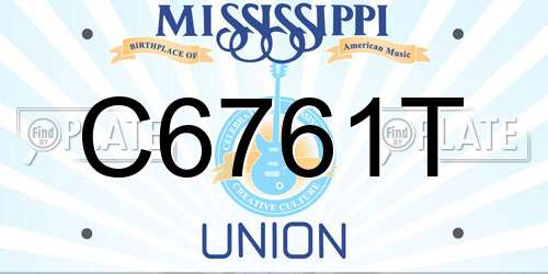 C6761T Mississippi License Plate