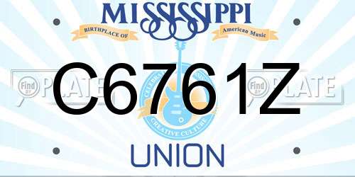 C6761Z Mississippi License Plate