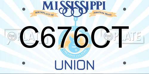 C676CT Mississippi License Plate