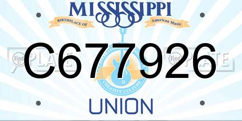C677926 Mississippi License Plate