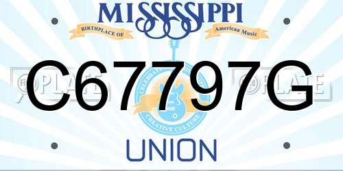 C67797G Mississippi License Plate