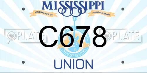 C678 Mississippi License Plate