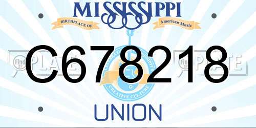 C678218 Mississippi License Plate