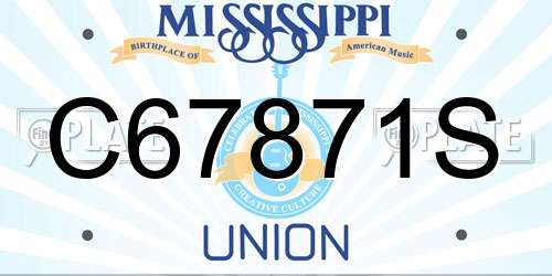 C67871S Mississippi License Plate