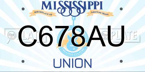 C678AU Mississippi License Plate