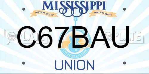 C67BAU Mississippi License Plate