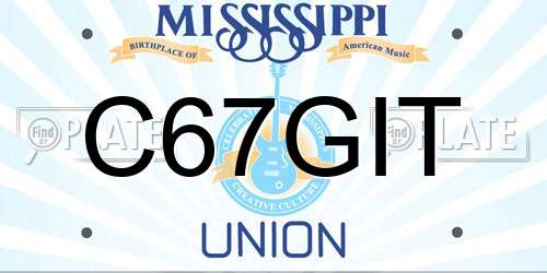 C67GIT Mississippi License Plate