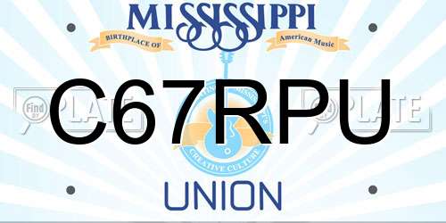 C67RPU Mississippi License Plate