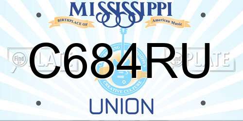 C684RU Mississippi License Plate
