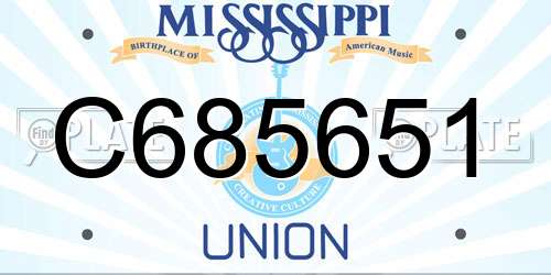 C685651 Mississippi License Plate
