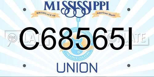 C68565I Mississippi License Plate