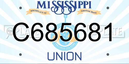 C685681 Mississippi License Plate