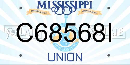 C68568I Mississippi License Plate