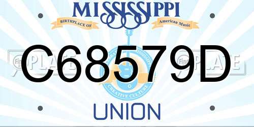 C68579D Mississippi License Plate