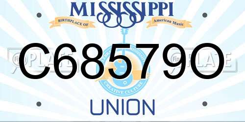 C68579O Mississippi License Plate