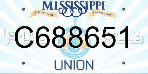 C688651 Mississippi License Plate