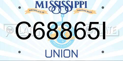 C68865I Mississippi License Plate