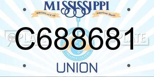 C688681 Mississippi License Plate