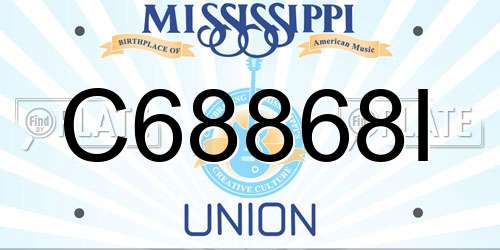 C68868I Mississippi License Plate