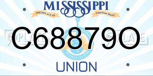 C68879O Mississippi License Plate