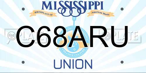 C68ARU Mississippi License Plate