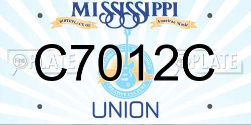 C7012C Mississippi License Plate