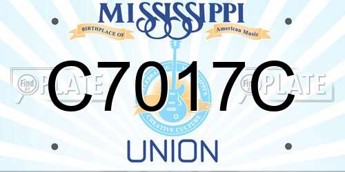 C7017C Mississippi License Plate