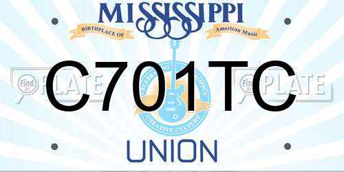 C701TC Mississippi License Plate