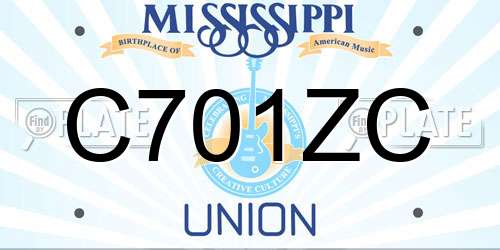 C701ZC Mississippi License Plate