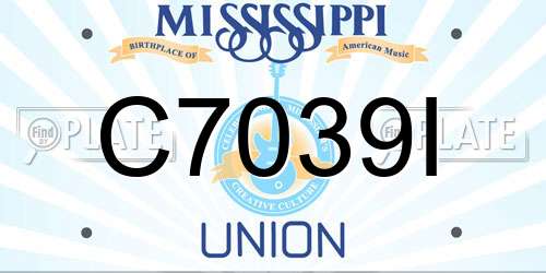 C7039I Mississippi License Plate