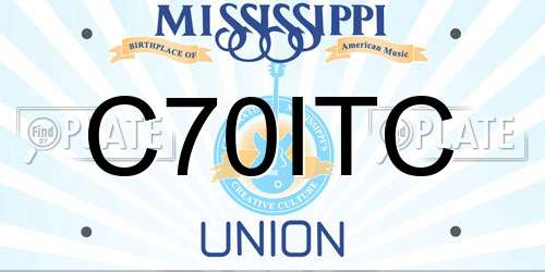 C70ITC Mississippi License Plate