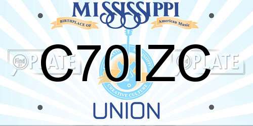C70IZC Mississippi License Plate
