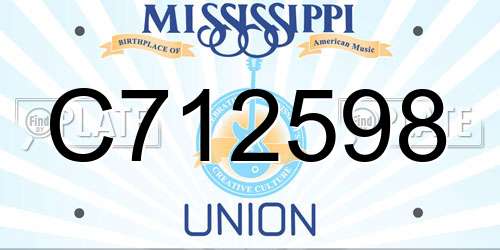 C712598 Mississippi License Plate
