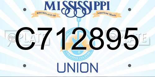 C712895 Mississippi License Plate