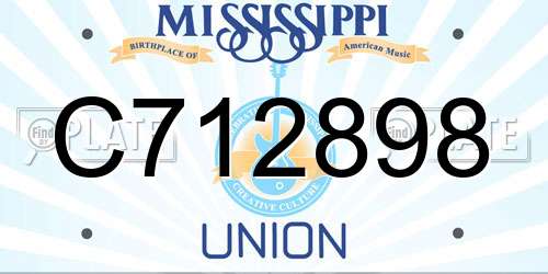 C712898 Mississippi License Plate