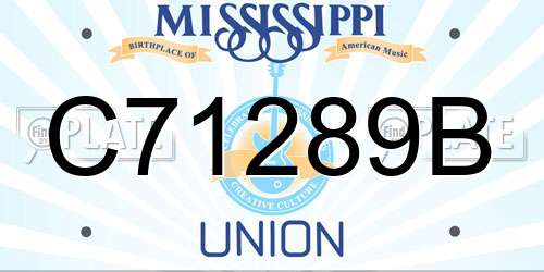 C71289B Mississippi License Plate