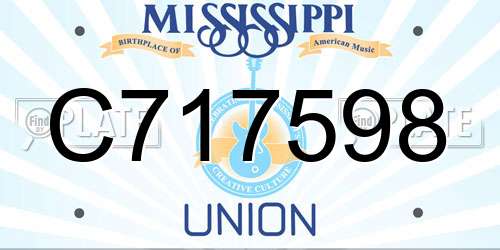 C717598 Mississippi License Plate