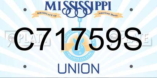 C71759S Mississippi License Plate