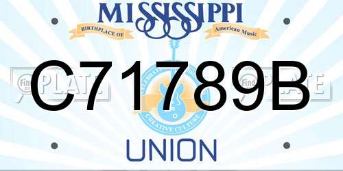C71789B Mississippi License Plate