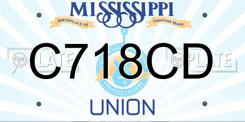 C718CD Mississippi License Plate