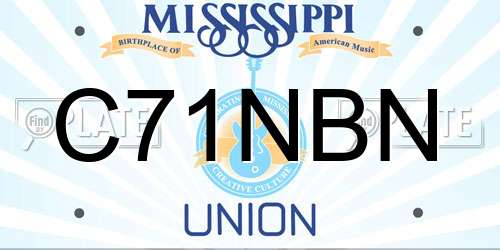 C71NBN Mississippi License Plate