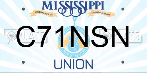 C71NSN Mississippi License Plate