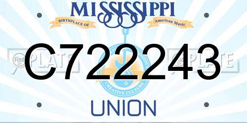 C722243 Mississippi License Plate
