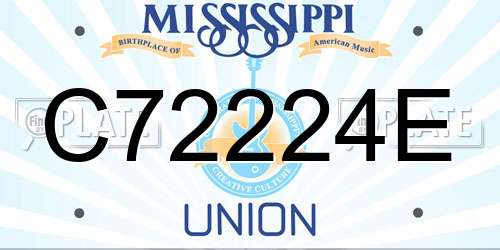 C72224E Mississippi License Plate